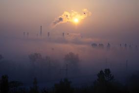 Factory Sunrise Fog