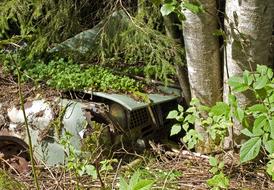 iron machine in the ground