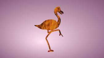 silhouette of bird with long legs at purple background, digital art