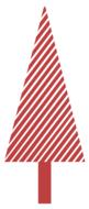 Christmas tree red on white background