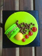 sweet dessert on a green plate