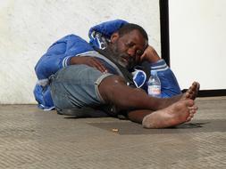 sleeping man on the street