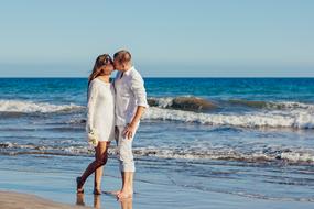 cute couple by the sea