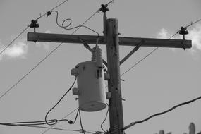 monochrome phone of Telephone Pole Transformer