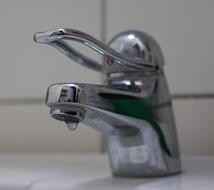 cold water drop faucet in the sink