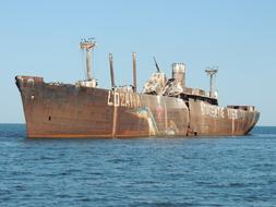 iron old ship in sail