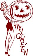 halloween woman pumpkin red