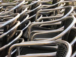 iron chairs in stack