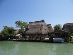 Fishermen huts by the ocean