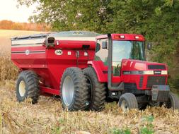 red car in the landscape field