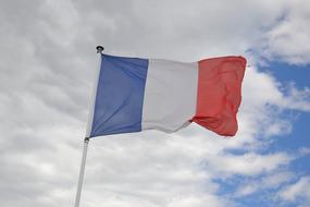 French flag against the sky