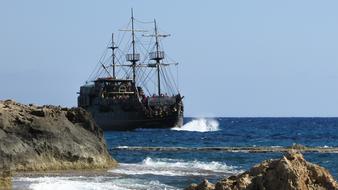 pirate big ship at sea