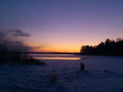 landscape of Winter Dawn Morning