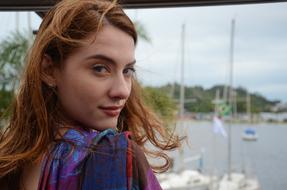 Beautiful girl looking at the camera