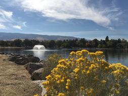 Lake Fountain and Mountain