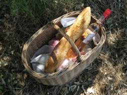 baguette in basket