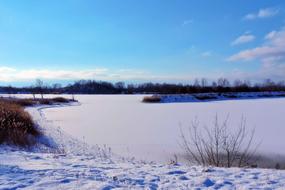 Landscape Lake Frozen Winter