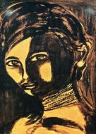 painted portrait polish medium paper