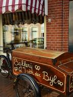 bicycle outside bakery