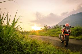 Motorcycle road nature landscape
