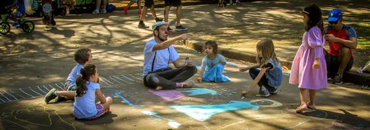 kids on the playground drawing