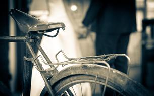 old bicycle seat view