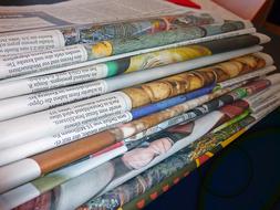 folded newspaper on the table
