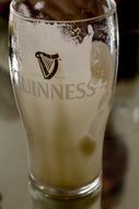 glass of foam from beer
