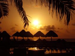 sunset on a tropical beach