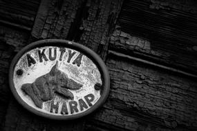 entrance shield with dog