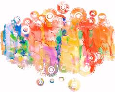 watercolor drawing with circles
