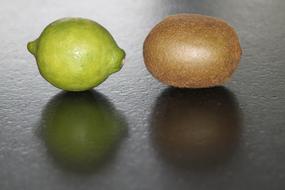 lemon and kiwi on the table