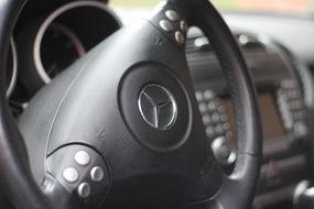 Mercedes Steering Wheel Close Up