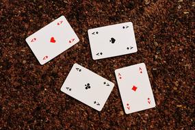 playing cards on the ground
