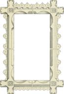 white wooden frame with patterns