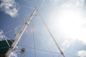 Sailing Boat Masts at sunny day