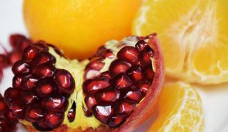 orange and pomegranate