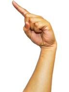pointing finger in the direction of