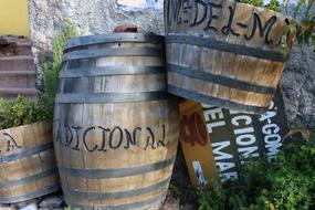 wooden wine barrels in stock