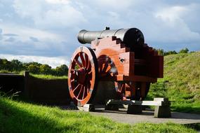 old military gun in the field