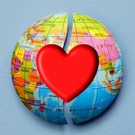 The red heart on the planet