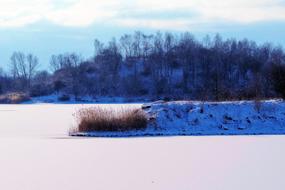 Landscape Lake Frozen Winter