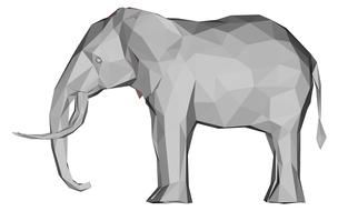 3d model of a gray elephant