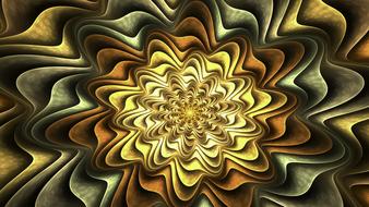 fractal flower petals gold