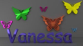 vanessa colorful butterflies 3d