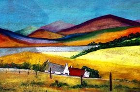 oil pastel artwork paper landscape