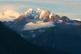 top of the snowy alpine mountains