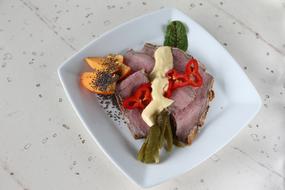meat with ripe vegetables