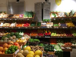 assortment of fruits and vegetables on the market