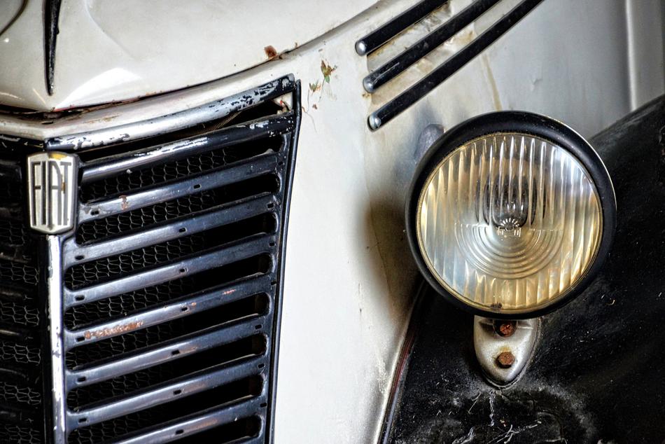 headlight close up on the car